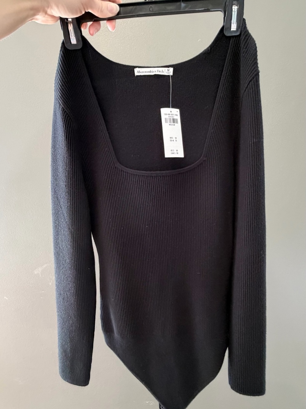 Abercrombie & Fitch Black Ribbed Scoop-Neck Women's Sweater